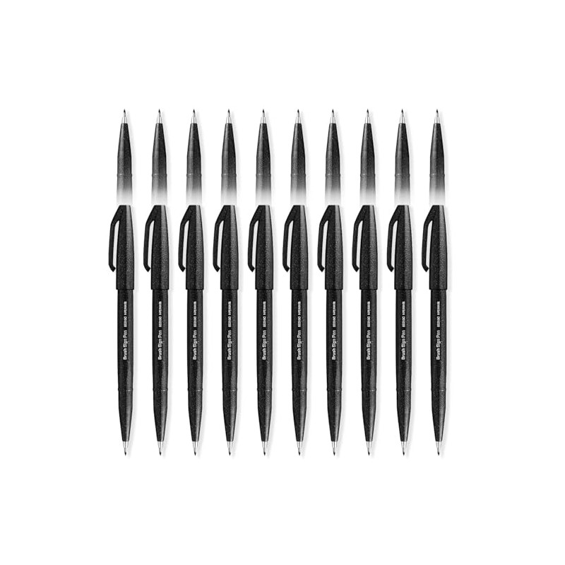 Pentel Brush Sign Pen SES15C - Brush Tip - Fibre