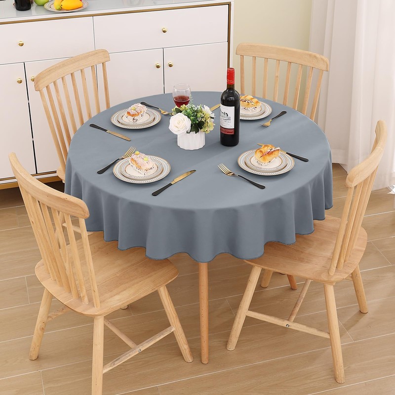 smiry Table Cloth Wipe Clean Round 150 cm, Wipeable Water