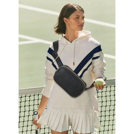 Telena Leather Belt Bag for Women Fashionable Fanny Packs Cross Body Bag Waist Pack Black