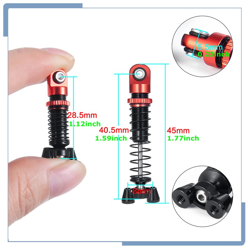 Zolikar 4PCS RC Aluminum Alloy Shocks Absorber Dampers for Kyosho