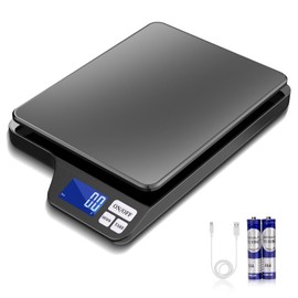 KUBEI Large 5kg/11lb Kitchen Scale with 0.1g/0.01oz High Precision, USB Rechargeable Food Scale, Stainless Steel Pan, with Tare Function,for Baking Cooking Coffee Package Postage