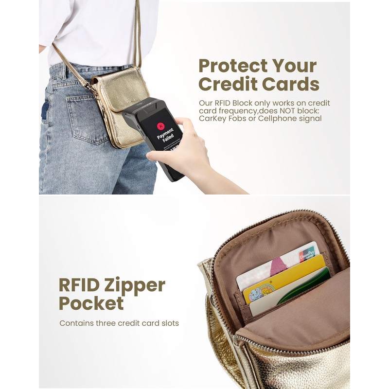 befen Genuine Leather Small Crossbody Bags for Women, Woman Cell