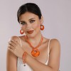 Coiris Multi Row Colorful Pearl Necklace with Large Circle Shell