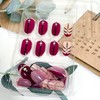 24Pcs Purple Press on Nails Almond Short Glossy Full Cover