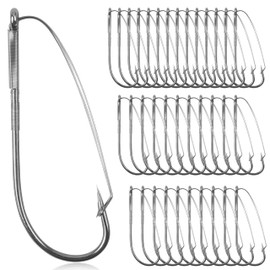 Weedless Wacky Rig Hooks, 35pcs Wacky Worm Hooks Weedless Fishing Hooks Texas Neko Rig Fishhook for Bass Wacky Rigging Worm Lure Bait Freshwater Saltwater