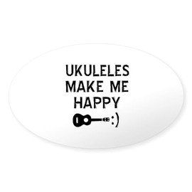 CafePress Ukukeles Musical Instrument Designs Sticker (Oval Sticker (Oval 50 pk)