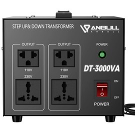 Anbull 3000 Watt Voltage Converter Transformer, Step Up Down 110v 220v, 220 to 110 Voltage Converter Heavy Duty Step Up & Down 50-60Hz-CE Certified