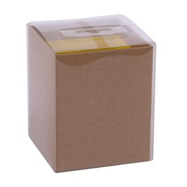 APLI 18693 – Kraft Pencil Holder/Yellow, Fluor Collection. Measurements: 75 x 75 x 90 mm