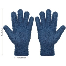 2 Pairs Microfiber Auto Dusting Cleaning Gloves Washable Cleaning Mittens for Kitchen House Cleaning Cars Trucks Mirrors Lamps Blinds Dusting Cleaning (Gray, Dark Blue)