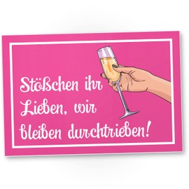 DankeDir! Stößchen Ihr Lieben - Schild 30 x 20 cm - Geburtstagsdeko Geschenkidee Geburtstagskarte Partydeko - Freundin Frauen Geschenk Geburtstag Geburtstagsgeschenk Sekt Prosecco Spruch