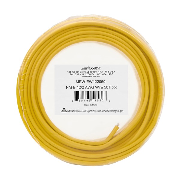 Maxxima 50 Ft. 12/2 Yellow NM-B Solid Copper W/G Electrical