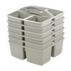 ECR4Kids 4-Compartment Medium Caddy, Storage Organizer, Grey, 6-Pack
