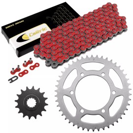 Caltric Red Drive Chain And Sprocket Kit for Yamaha FZ6 FZ6S 2004-2009 530-Chain Type
