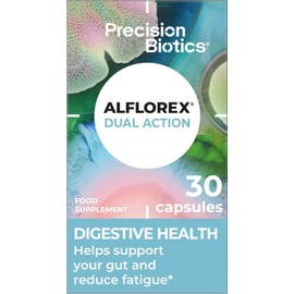 Alflorex Dual Action Probiotic Supplement – Daily Gut Health Support with Unique Bifidobacterium Longum Strains 35624 & 1714 | Includes Calcium & Vitamin B6 | Supports Digestive Balance, Mood & Immunity | 30 Capsules