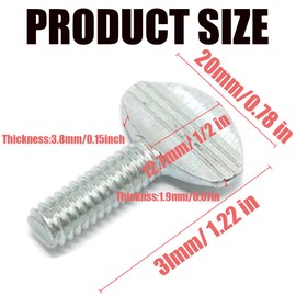 20Pcs Carbon Steel Thumb Screws 1/4"-20 x 3/4" Galvanized Racket Screw,Sliver