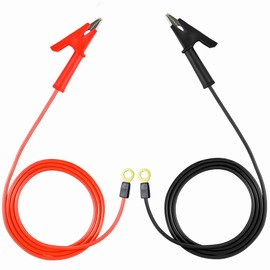 Electric Fence Tester,Wire Copper Fencing,Electric Fence Wire Connectors Jumper Leads Cable with Alligator Clips Electric Fence Charger for Solar Fence Charger,Energizer Connector,16AWG 3.28Ft 2PCS.