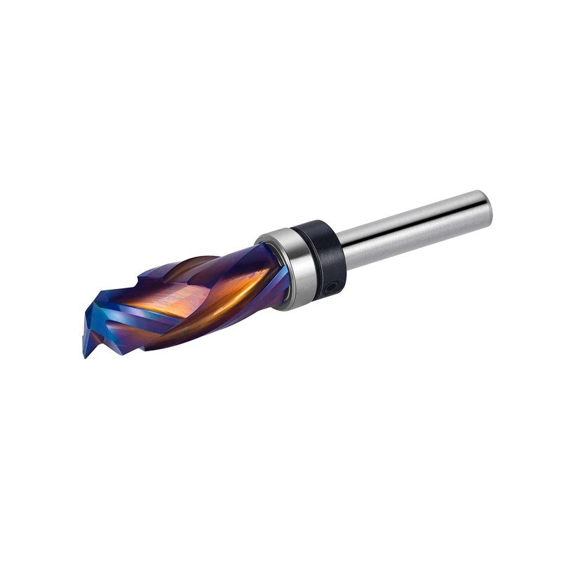 SpeTool Coated Compressiom Flush Trim Router Bit 1/4 Shank, Top