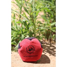 Juggle Pro Hacky Sack Footbag with 2 Panels - Red Turtle Model - Foot Fitting - Made of Ultra Suede (Amara) Plastic Fabric, Filled with EPS Plastic Pallets, Hand Stitched