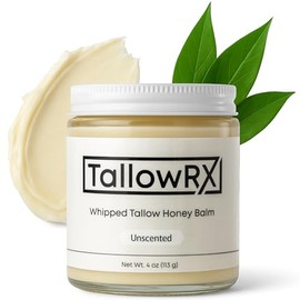 100% Sarga de res alimentada con pasto para la piel – Bálsamo de miel batido, hidratante puro y orgánico para cara y cuerpo con miel de manuka, jojoba y caléndula – hidratación profunda y calmante (4 onzas, sin perfume)