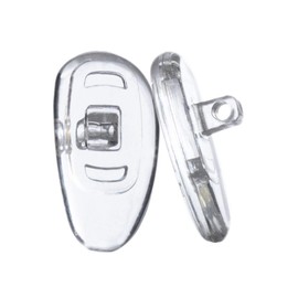 GMS Optical Soft Silicone D-Shaped Screw-in Nose Pads for Glasses, Sunglasses, and Eye Wear - 15mm (5 Pair)