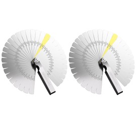 2pcs 32 Blades Stainless Steel Feeler Gauge, 0.04-0.88 mm (0.0015-0.035 Inch) Metric/Imperial