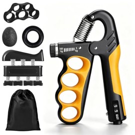 HONGHCL Ejercitador de Mano y Antebrazo - 6pcs Fortalecedor de Agarre de Mano Ajustable 5-100kg, Hand Grip para Rehabilitación, Fisioterapia y Entrena