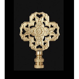 B&P Lamp Cross-Heart-Star Finial, 3 in Ht, 1/4-27 Tap