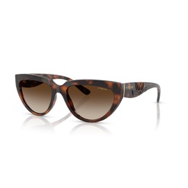 Vogue Eyewear Women's VO5629S Oval Sunglasses, Total Dark Havana/Gradient Dark Brown, 54 mm