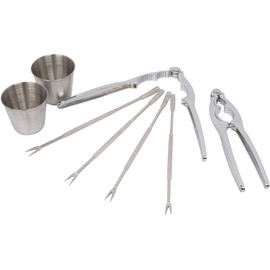 8-piece SEAFOOD SET - Easily Crack Open CRABS, LOBSTERS - Durable, High Quality, Easy to Clean - includes Crab/Lobster Crackers, Forks, Sauce Cups - Home Cooks Restaurants Camping Seafood Dinners