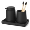 GAHEFY Black Bathroom Countertop Accessories Set - Soap Dispenser and