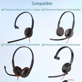 HAIZEEN Earpads Compatible with Plantronics Blackwire C3215 C3225 C3220 C3210 USB Headsets Ear pads Replacement Cushion (Protein Leather/Memory Foam)