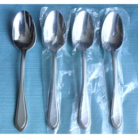ONEIDA New Oneida JOANN /JOANNE Set of 4 Oval Soup Spoons Stainless Flatware (7 1/8")