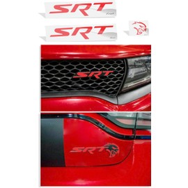 Reflective Concepts - SRT Badge Overlay Decals - Grille and Trunk - 2017 Charger SRT Hellcat - (Color: Gloss Red)