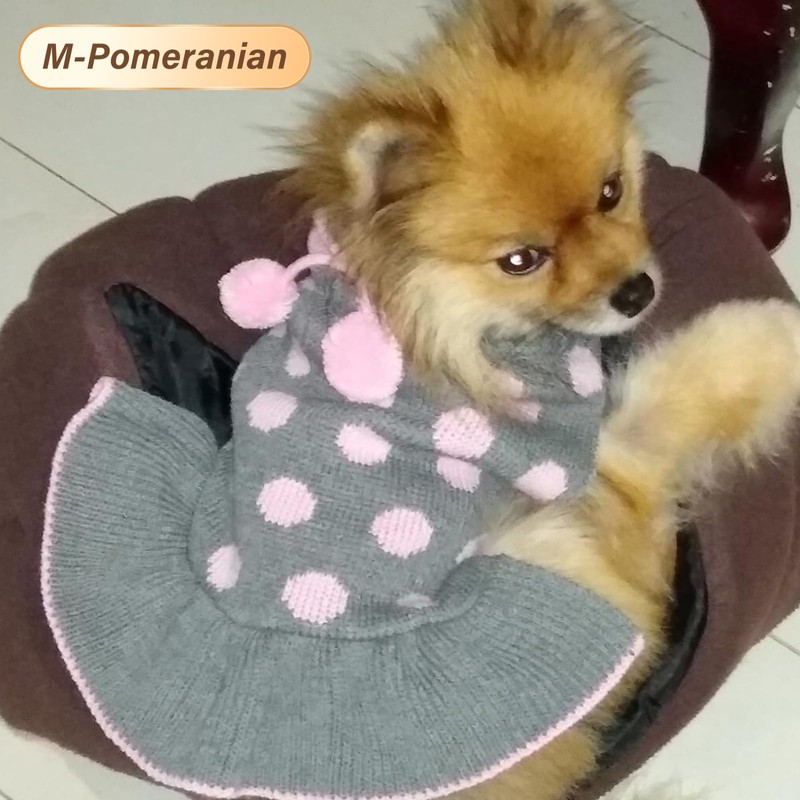 Kyeese - Suéter para perro con cuello alto y lunares