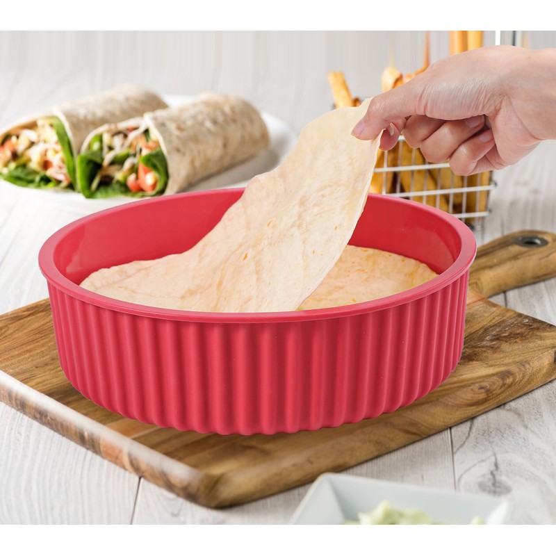 KOLUTI Nonstick Silicone Tortilla Warmer Container, 10 Inch Taco Storage
