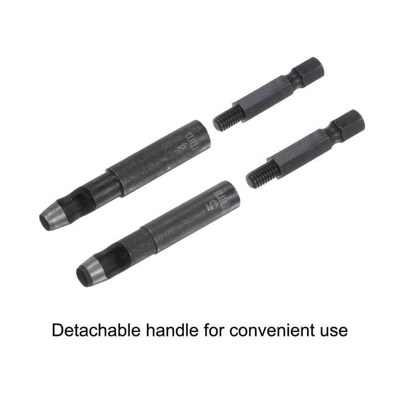 sourcing map Leather Hollow Punch Set 1/4 Hex Shank for
