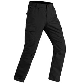 CNBQDD Mens Work Pants Ripstop Waterproof Cargo Pants for Men with 7 Pockets Tactical Hiking Pants Black 30Wx32L