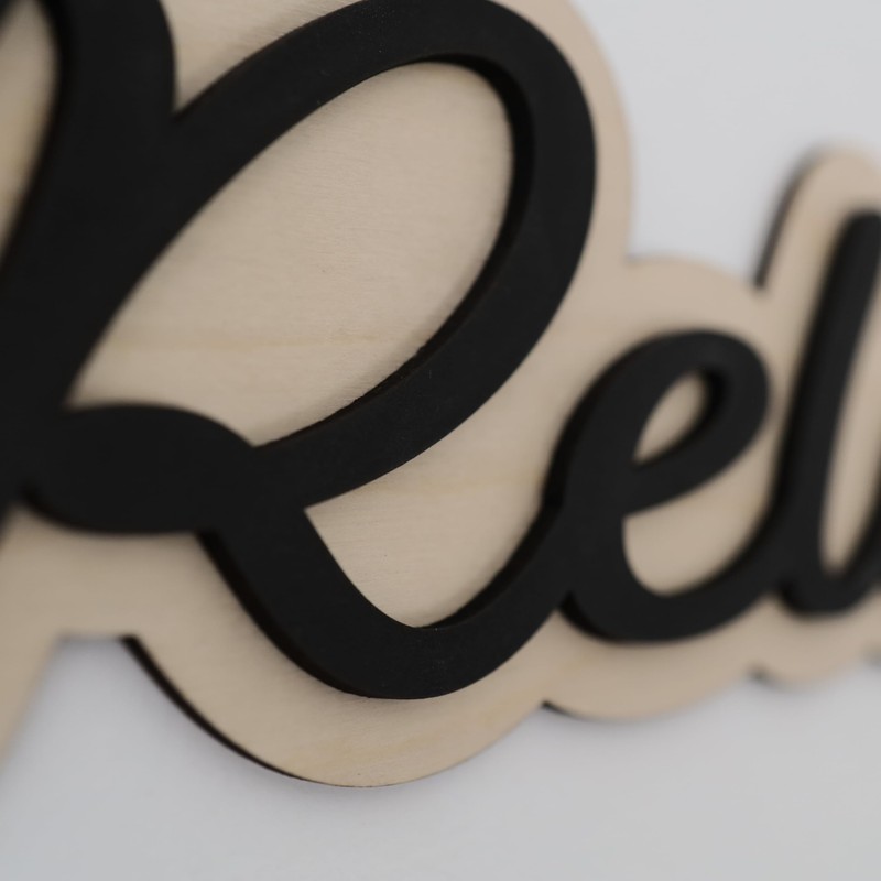 NOIR.DESIGN Wooden Family, Home, Love Hello Wall Sign, Decorative Layered