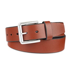 Dockers Men's Casual Leather Belt - 100% Soft Top Grain Genuine Leather Strap with Classic Prong Buckle,Tan,36