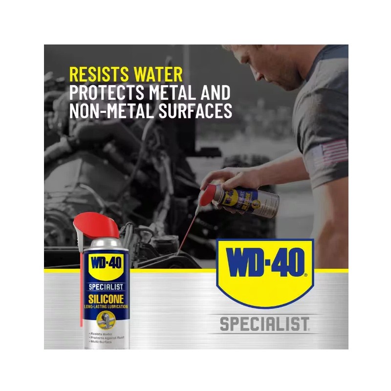 WD-40 11 oz. Silicone, Quick-Drying Lubricant with Smart Straw Spray