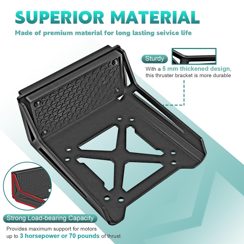 Universal Transom Trolling Motor Mount for Kayaks,Heavy Duty Marine-Grade Stern