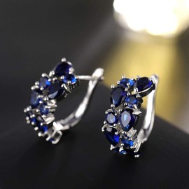 CARSINEL Mona Lisa Elementos Multicolores Zirconia Cúbica Joyería Clásica Aretes de Aro Traje Gran Oreja para Las Mujeres Regalo Ideal (transparente Oro plateado 1)