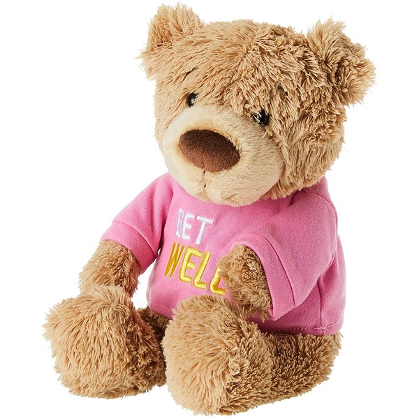 GUND Get Well T-Shirt Message Teddy Bear Stuffed Animal Plush, Pink, 12.5"