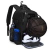 DSLEAF Basketball Bag Backpack, Soccer Bag Backpack with External Ball Net, Basketball Equipment Bag with Separate Shoe Space for Basketball, Soccer, Volleyball, Sport Training
