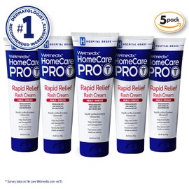 Welmedix Rapid Relief Diaper Rash Cream with Zinc Oxide, Hospital Grade Barrier Cream for Adults, and Babies with Fragile or Sensitive Skin (4oz Tube, Pack of 5)