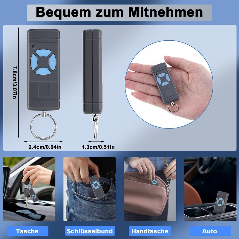 Garage Door Opener Remote Control for Hörmann HSE4-868, Handheld Transmitter