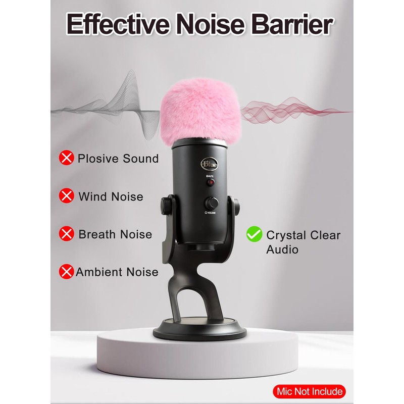 WIBOND Mic Foam Cover with Furry Windscreen Muff Windshield Compatible