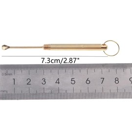 8 Pcs Ear Wax Removal Tool, Folding Type Copper Ear-Pick Cleaner Portable Ear Wax Removal Tools Ear Spoon Attached A Key Ring Mini Tool Supplies