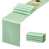 Sage Green Table Runner 12x108 Inches Long, Satin Silk-Like Smooth