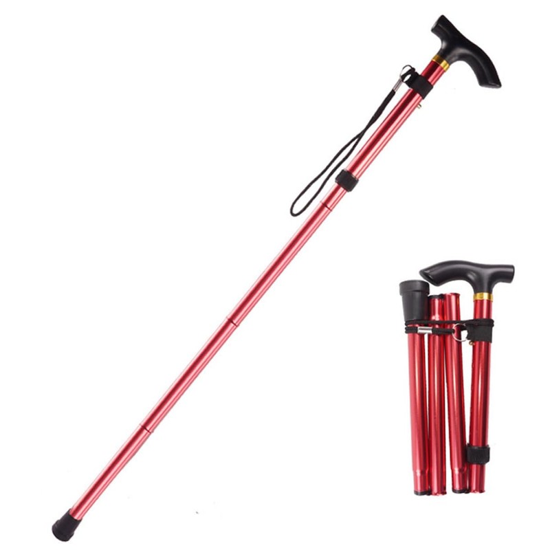 FOMIYES Foldable Adjustable Lightweight Trekking Pole Section Aluminium Alloy Anti-